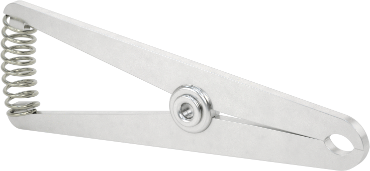 Minyatür Yaylı Kelepçe, Alüminyum, Düz Tutamak, 1/4" Maksimum Açıklık — Pürüzsüz, Alüminyum, 1⁄16"