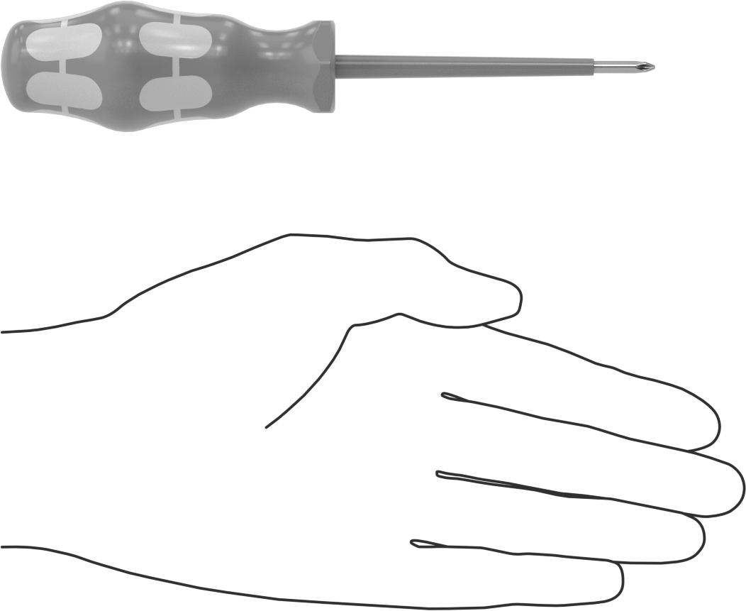 Elektrik Yalıtımlı Tornavida, 0 Numaralı Phillips, 3-1/8" Uzunluk x 3/16" Genişlik Mil