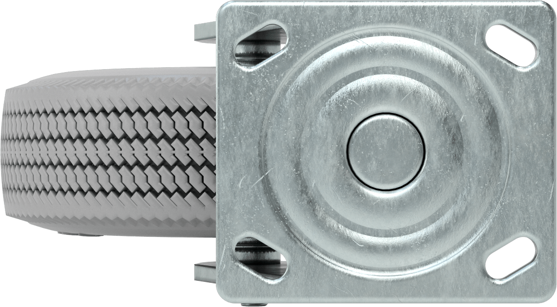 4-1/2" x 4" Plakalı Tekerlek, Döner, 8" Çapında Gri Kauçuk Pnömatik Tekerlekli