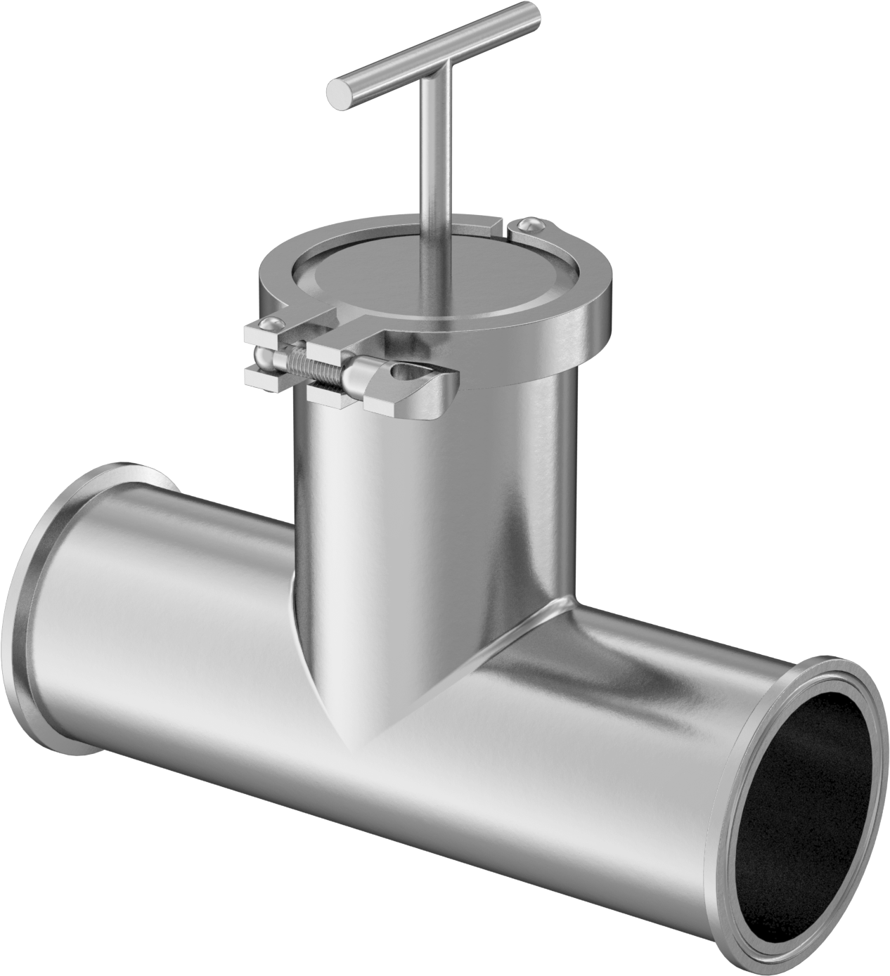 Paslanmaz Çelik Hızlı Kelepçeli T-Süzgeç, 2 inç Boru Dış Çapı için — 316 Stainless Steel, Stainless Steel, T, İçecek, Süt Ürünleri, Gıda,…