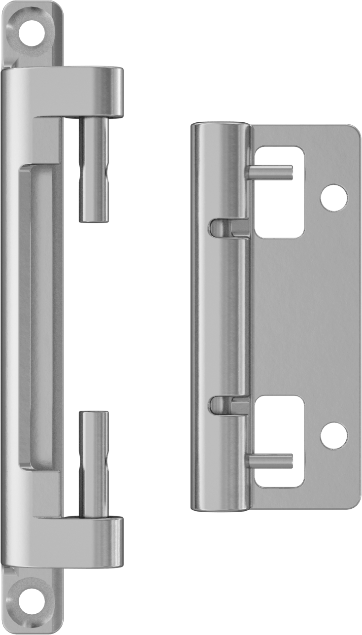 Temiz Oda Menteşesi, Hızlı Bağlantı Pimi, 316 Paslanmaz Çelik, 3-1/16" x 1-1/4" Kapı Kanadı — Hızlı Bağlantı Kesme, 316 Stainless Steel,…