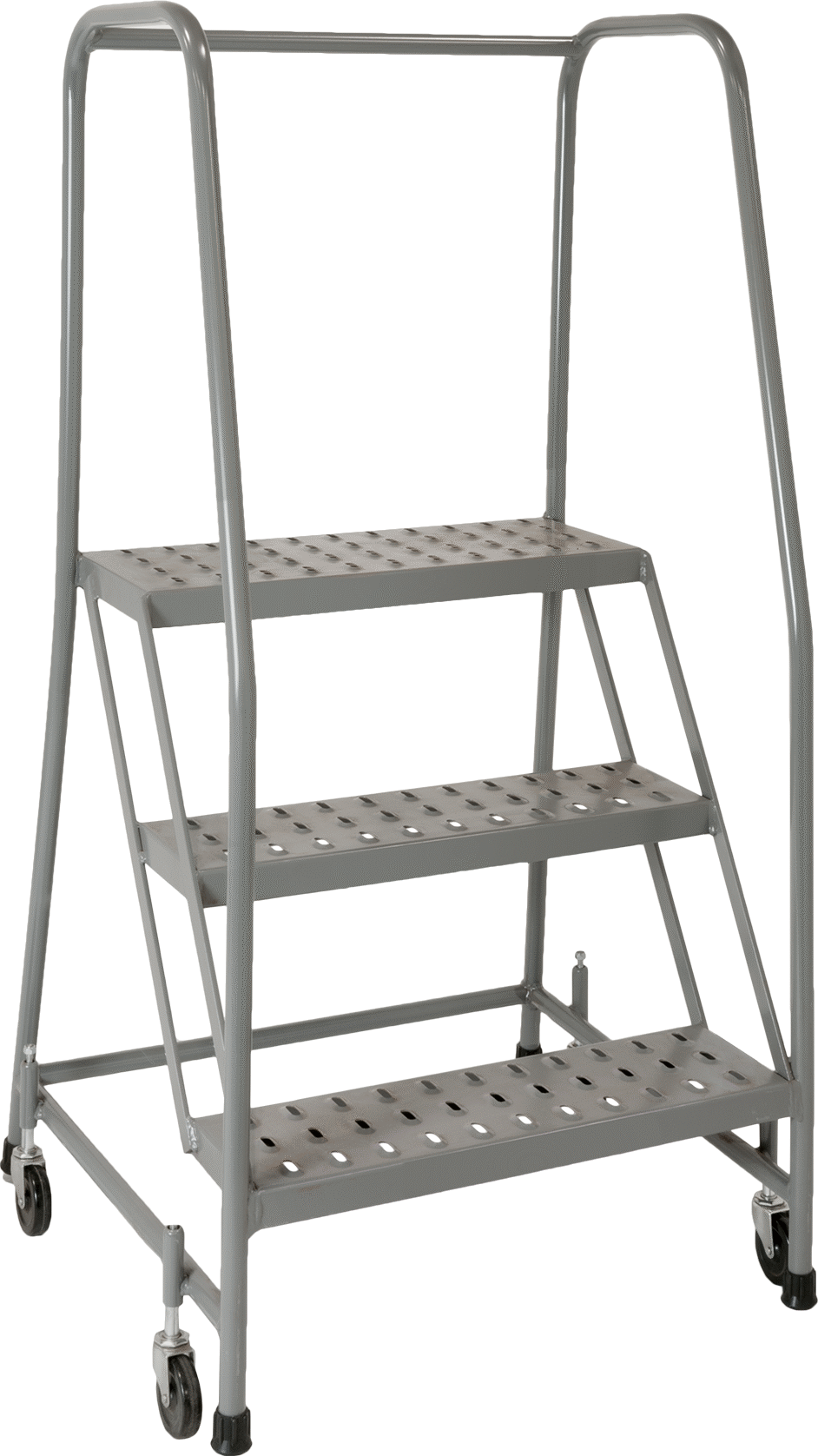 Yuvarlanan Delikli Platform Merdiveni, 3 Delikli Basamak, 4'6" Yükseklik x 29" Genişlik x 27" Derinlik Toplam — 30", 3, 24"