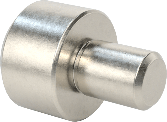 Presle Takılan Yerleştirme ve Destek Düğmesi, Paslanmaz Çelik, 3/8" Çap, 1/4" Uzunluk