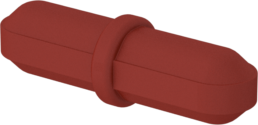 Manyetik Karıştırma Çubuğu, Sekizgen, 1/8" Dış Çap, 1/2" Uzunluk, Kırmızı