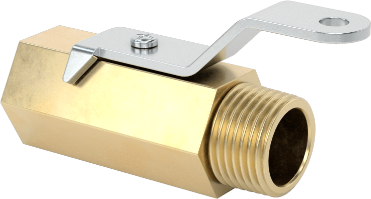 Yüksek Basınçlı Kompakt Dişli Açma/Kapama Valfi, Kısa Kol Tutacaklı, 1/4 NPT Dişi x 3/8 NPT Erkek