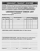 Kilitleme/Etiketleme Kontrol Listesi Formları