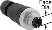 Mikro M12 Sinyal/Güç Konektörü, Düz Fiş