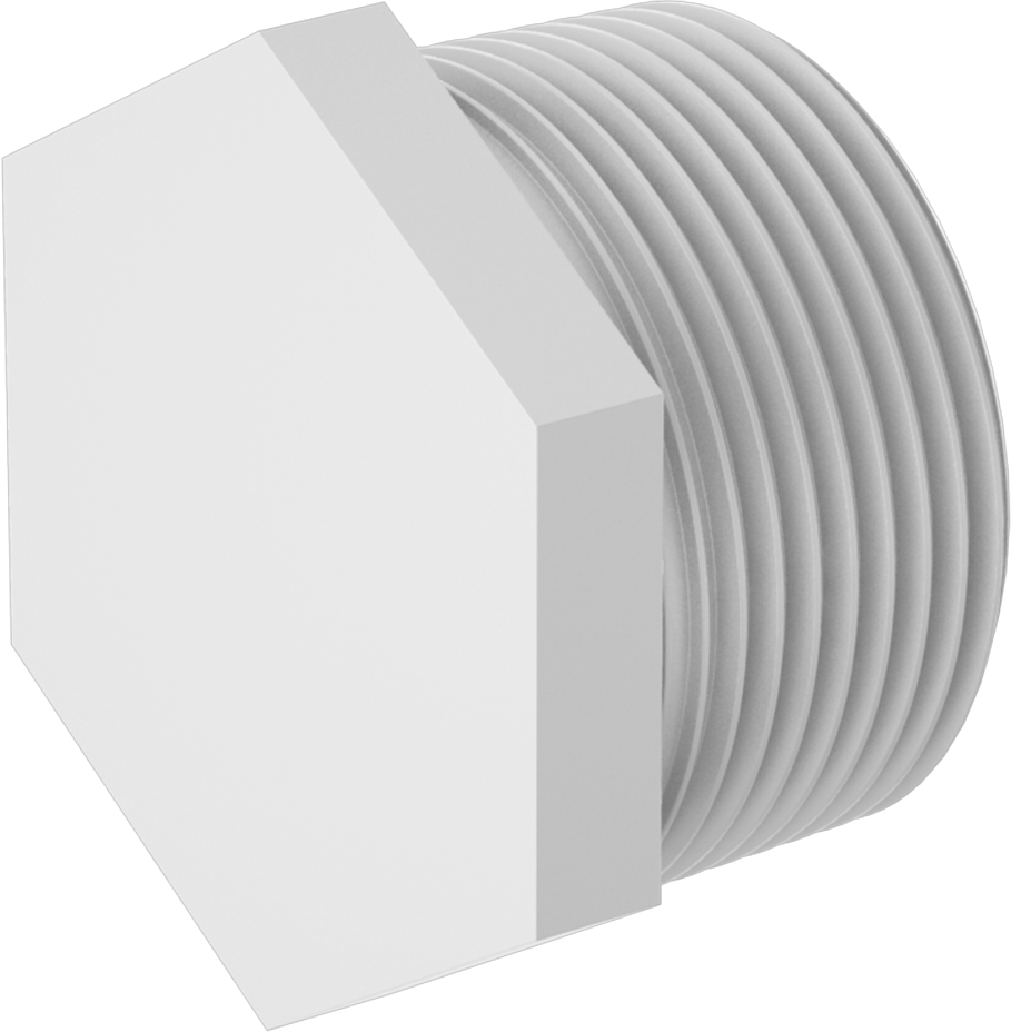 Naylon Tapa, Harici Altıgen Tahrik, 1-1/4 NPT Erkek — 1 1/4, Naylon Plastik, Kapak/Tapa