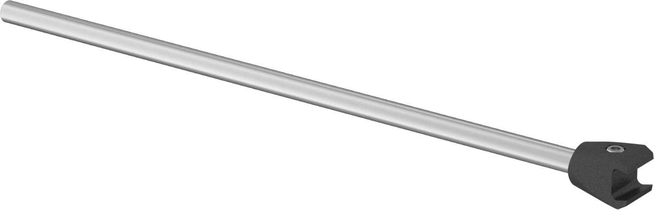 Konveyör Kılavuzu için Plastik Kelepçeli 15" Uzunlukta Katı Montaj Çubuğu — Montaj Çubuğu, 1⁄2", 15"