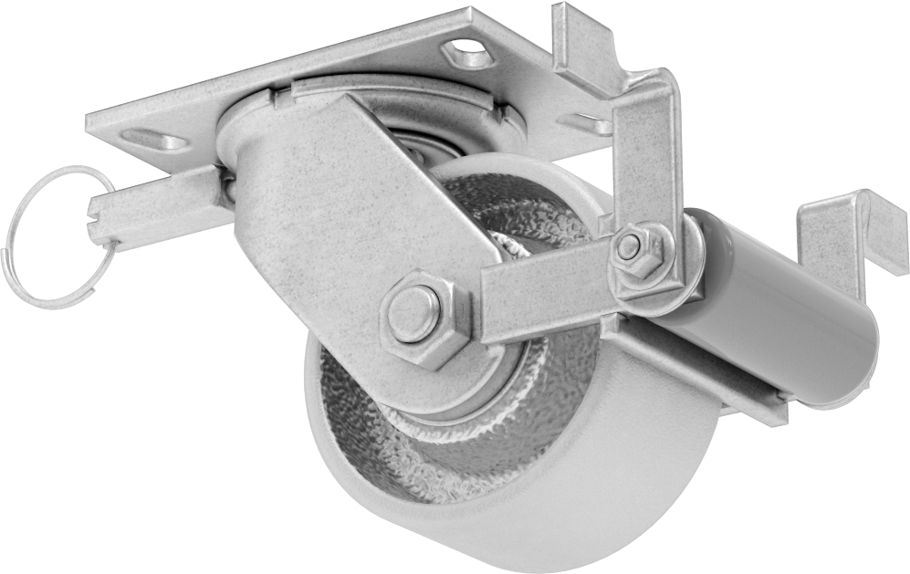 6-1/4" x 4-1/2" Plakalı Viking Tekerlek, Yüksek Kapasiteli, Kilitli ve 5 inç Çapında Demir Tekerlekli Döner Tekerlek