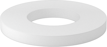 PTFE Plastik Pul, 10 Numaralı Vida Boyutu için, 0.203" İç Çap, 0.406" Dış Çap