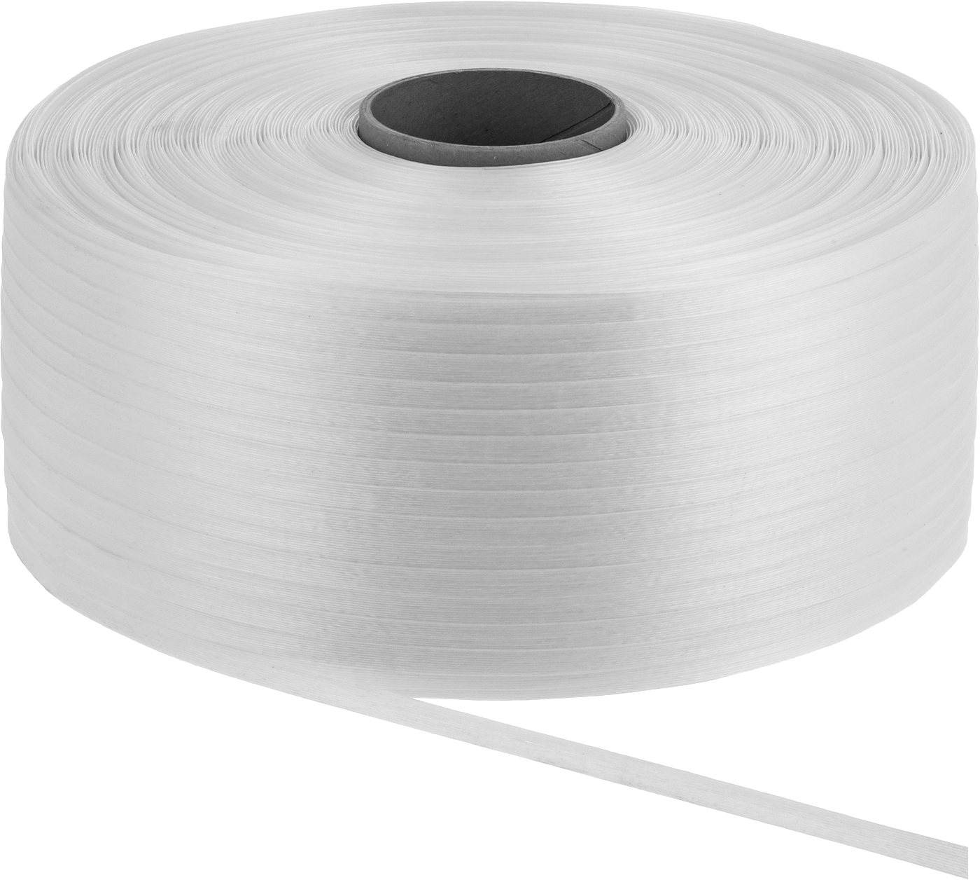 Polyester Plastik Çember, Yapıştırılmış, Standart Bobin, 3/8" Genişlik x 0.025" Kalınlık x 5250 Fit Uzunluk