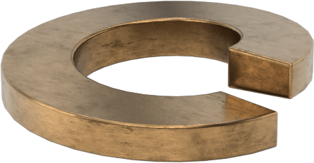 Silikon Bronz Yaylı Pul, 1/4" Vida Boyutu için, 0.26" İç Çap, 0.487" Dış Çap