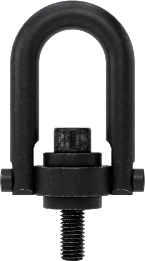 Kaldırma için İşlenmiş Çelik Kaldırma Halkası, Siyah Oksit, M8 x 1.25 mm Diş Boyutu, 85 mm Toplam Yükseklik