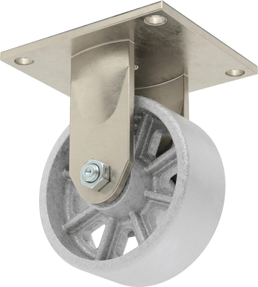 5-1/2" x 5" Plakalı Yüksek Kapasiteli Spartan Tekerlek, 5" Çaplı Demir Tekerlekli Sert — 5", Demir, Levha