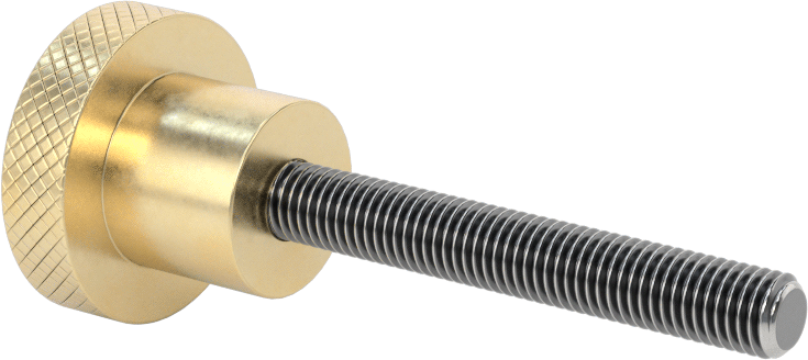 Pirinç Topuz, 1/4"-28 dişli 1-3/4" uzunluğunda saplamalı, 1" Baş Çapı