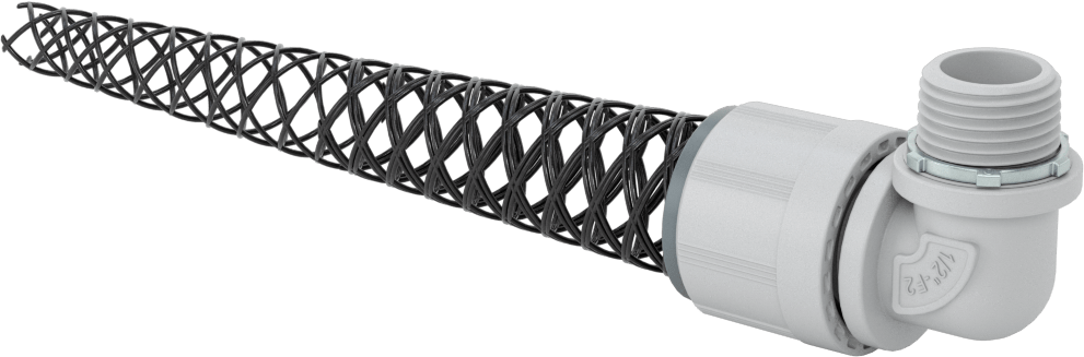 Sure-Grip Plastik Daldırılabilir Kablo Tutucu, 90 Derece Dirsek, 0.38"-0.44" Kablo Dış Çapı için, 1/2 Delik Açma