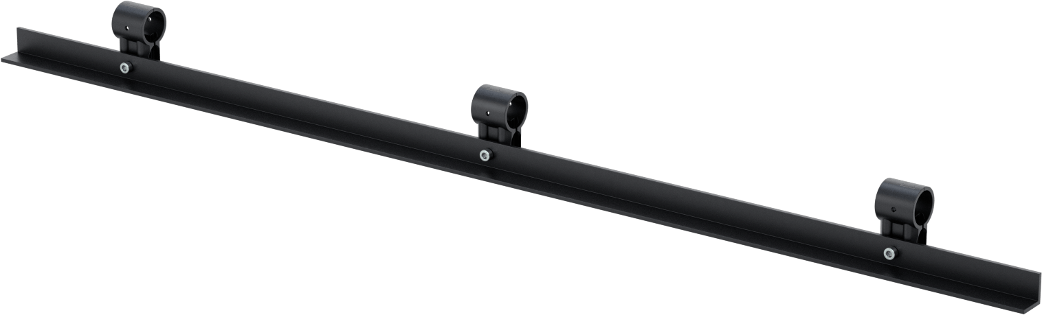 1.08" Dış Çaplı Kelepçeli Çerçeve Rayı için 40" Uzunlukta Kelepçeli Kutu Tutucu — 1.08", 28 mm, Alüminyum, Kutu Tutucu