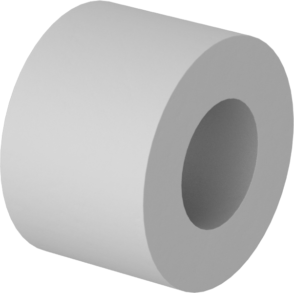Elektrik Yalıtımlı Dişsiz Ara Parça, Sırsız L5 Sınıfı Seramik, 3/8" Dış Çap, 1/4" Uzunluk