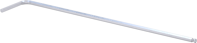 Alaşımlı Çelik Açılı Tahrikli Top Uçlu Altıgen L Anahtarı, Nikel Kaplı, 1.27 mm Tahrik Boyutu, 2-7/8" Toplam Uzunluk