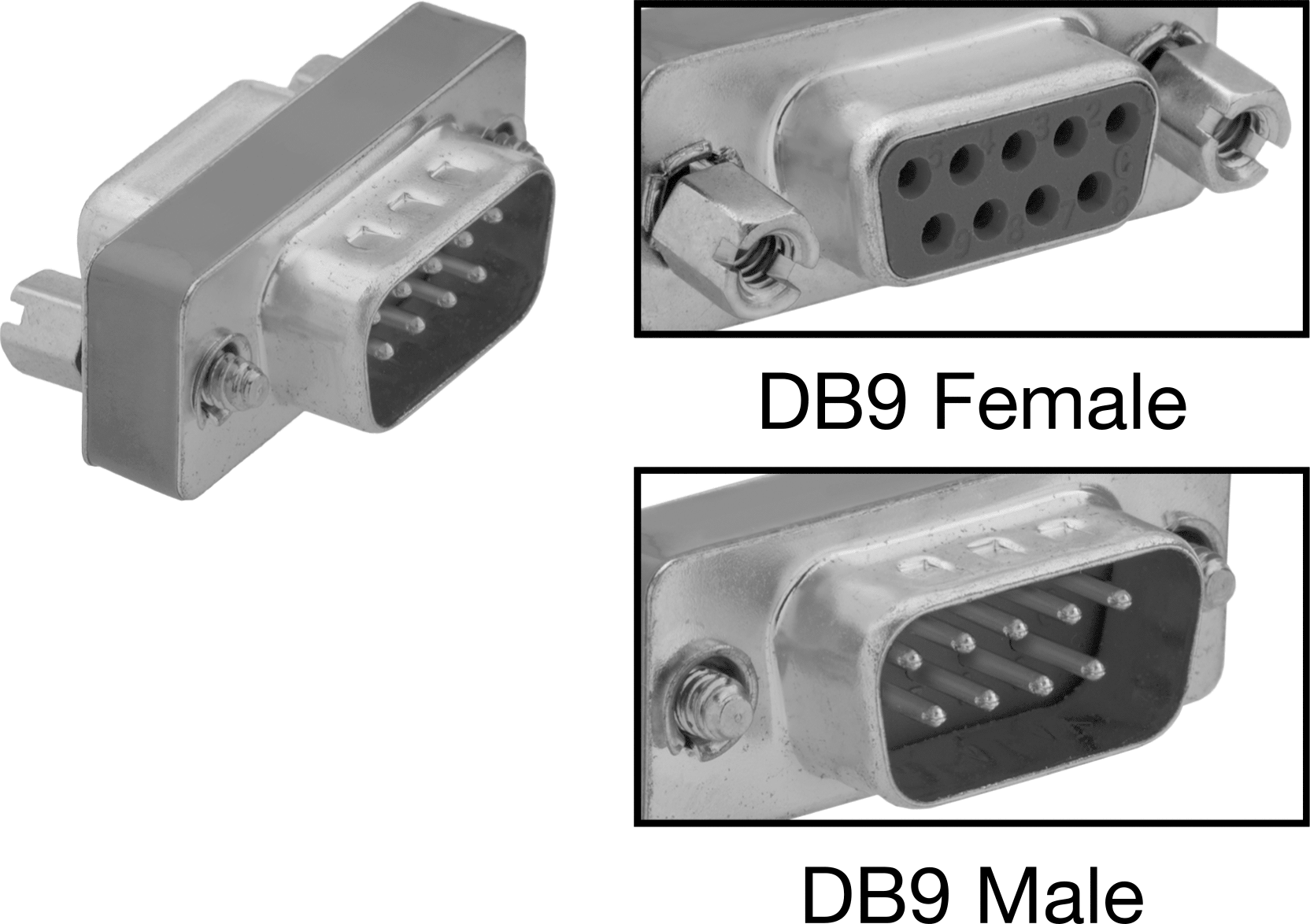 Bilgisayar Adaptörü, DB9 Erkek x DB9 Dişi — Adaptör, Düz, Metal