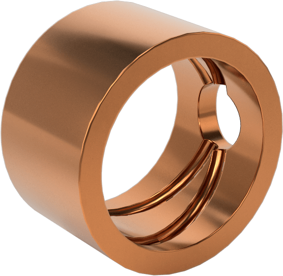 954 Yatak Bronzu Yivli Kovan Rulman, 1/2" Mil Çapı ve 5/8" Muhafaza İç Çapı için, 3/8" Uzunluk
