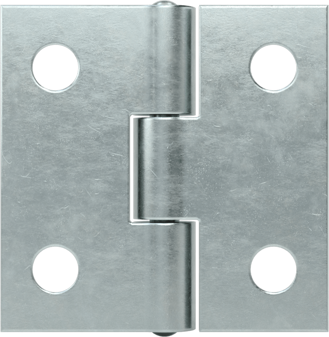 Delikli Gömme Montaj Menteşesi, Çıkarılamayan Pim, Çinko Kaplı Çelik, 1" x 1/2" Kapı Kanadı