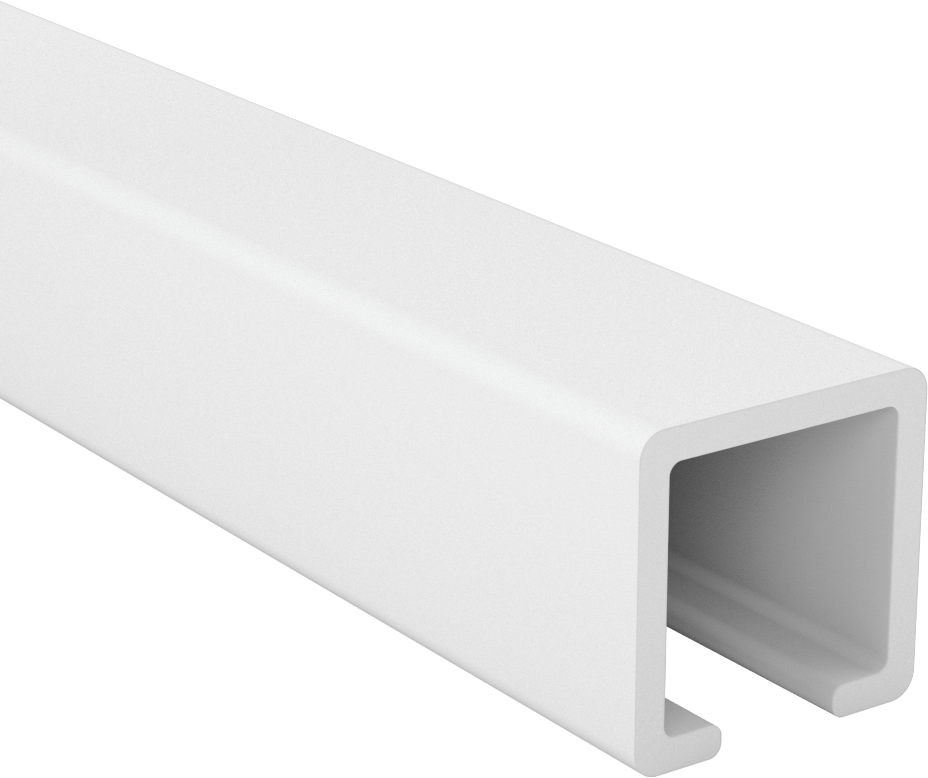 Yüksek Sıcaklığa Dayanıklı Plastik Kenar Çıtası, Kaygan PTFE, 1" Genişlik x 1" İç Yükseklik