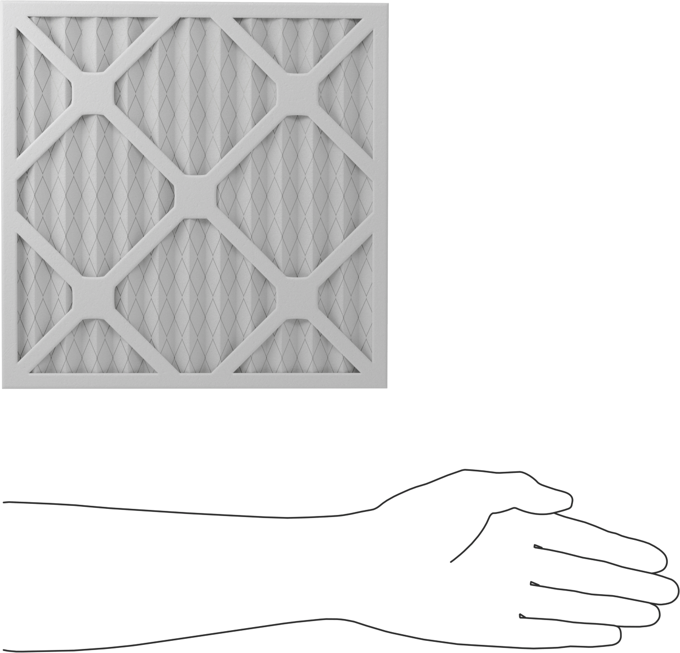Kıvrımlı Panel Hava Filtresi, Yüksek Verimli, 1" Kalınlık, 10 x 10 Anma Ölçüsü, MERV 11