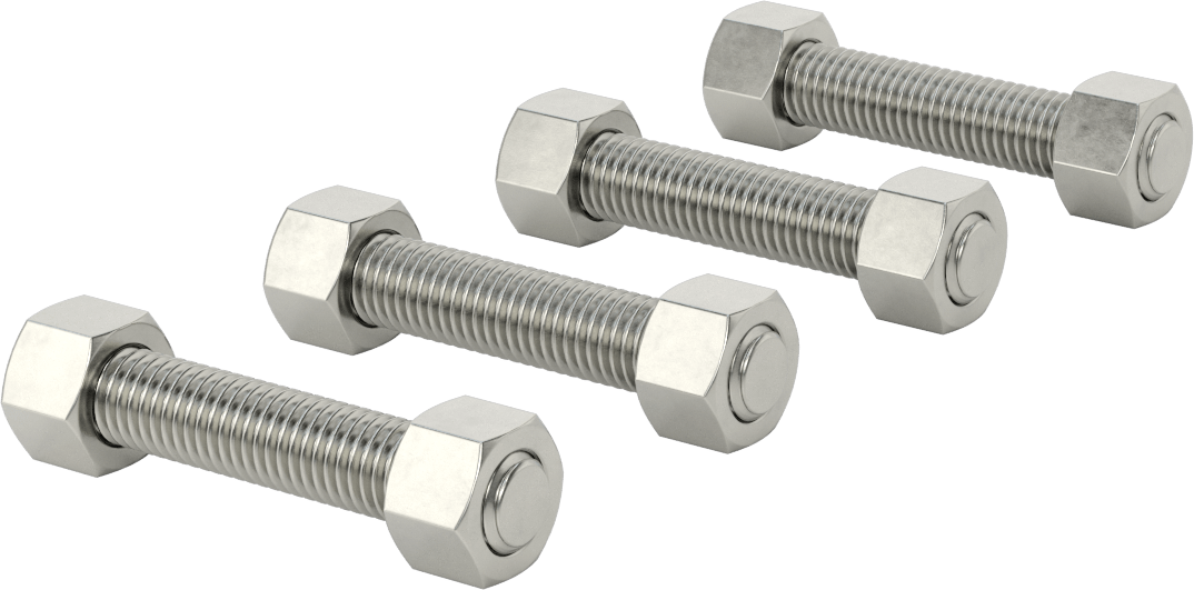 18-8 Paslanmaz Çelik Gijon ve Altıköşe Somun Kiti, Sınıf 600 Boyut 1-1/4 Boru Flanşı için — ASTM Grade B8SH, 18-8 Stainless Steel, Stainl…