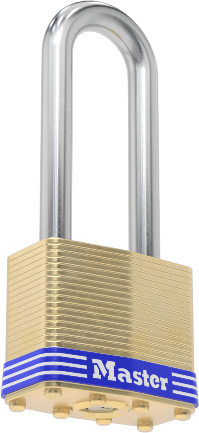 Lamine Pirinç Gövdeli Hava Koşullarına Dayanıklı Asma Kilit, Master Lock 2, #X2241 Anahtarı ile Açılır, 2-1/2" Dikey Boşluk