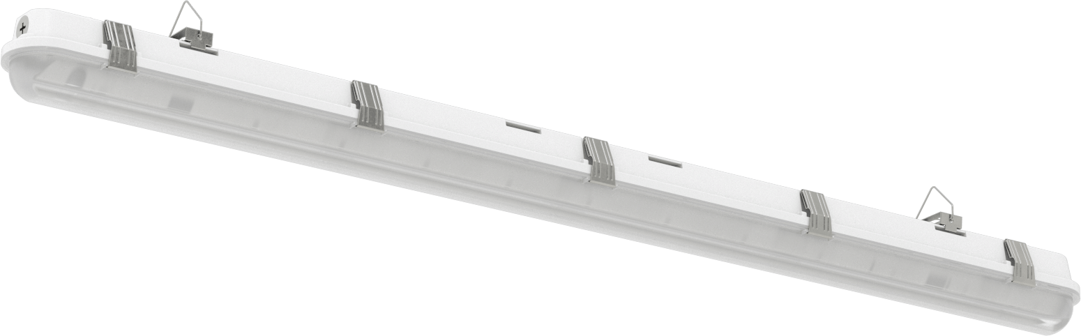 Dahili LED'li Yıkanabilir Tavan Işığı, ABD Dışında Üretilmiştir, Yedek Pilli, 50-1/4" Toplam Uzunluk — 4 ft., Aşındırıcı, Tozlu, Dış Meka…