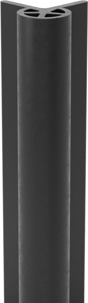 Kabarık Profilli EPDM Kauçuk Köşe Koruyucu, 1-3/16" Genişlik, 12 Fit Uzunluk — Yükseltilmiş Ampul, Köşe, EPDM, Rubber