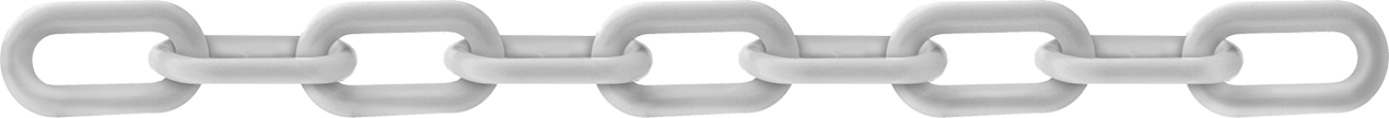 Zincir Bariyeri, Katı, 1-1/16" Uzunluk x 3/8" İç Genişlik — Plastic, Polyethylene, Dış Mekan