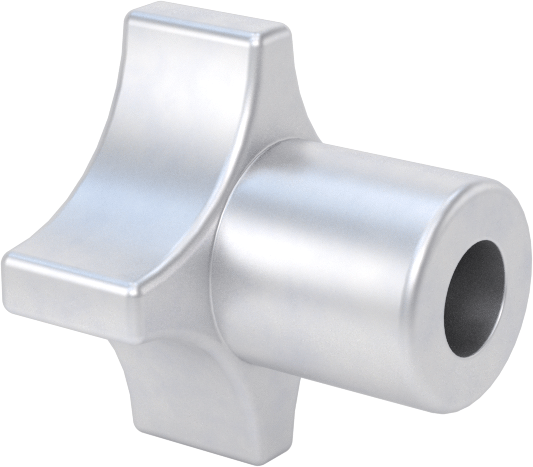 Alüminyum dört kollu topuz, 1/4" Çaplı 1/2" Derinlikli Delikli