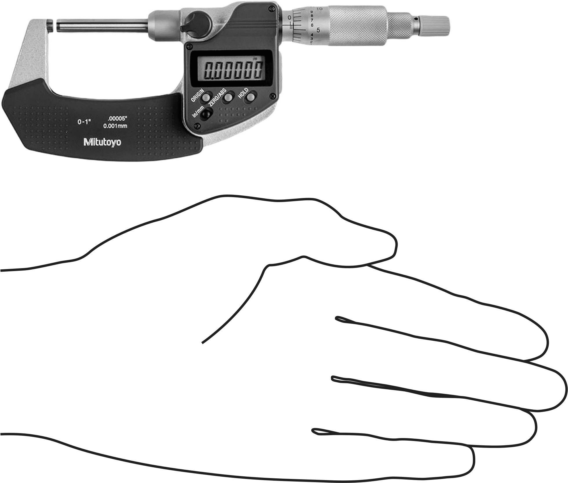 Mitutoyo Elektronik Dış Mikrometre, SPC Veri Çıkışı ve Cırcır-Durduruculu, Model 406-350-30