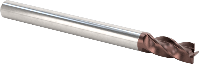 Hızlı Kesim Karbür Kare Uçlu Freze, Pahlı Köşe, Tiaisin Kaplamalı, 4 Kanallı, 1/8" Freze Çapı