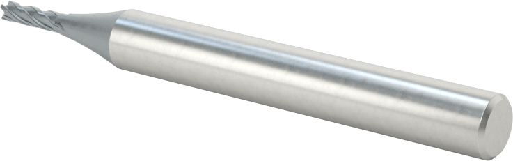 Kobalt Çelik Kare Uçlu Freze, TiCN Kaplamalı, 4 Kanallı, 2 mm Freze Çapı, 57 mm Toplam Uzunluk