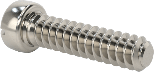 18-8 Paslanmaz Çelik Peynir Başlı Oluklu Vida, M0.5 x 0.13 mm Diş Boyutu, 2 mm Uzunluk