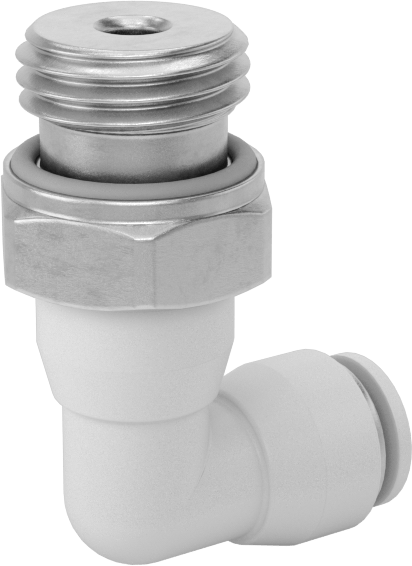 Yüksek Sıcaklık Bas-Bağlan Bağlantı Elemanı, 90 Derece Adaptör, 4 mm Boru Dış Çapı x 1/4 BSPP Erkek için