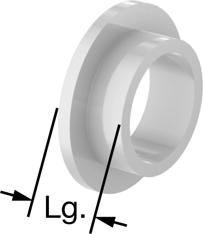 Gıda ve İçecek Sektörü için Kuru Çalışan Burçlu Yatak, Flanşlı, UHMW, 1/2" Mil Çapı için, 1/4" Uzunluk
