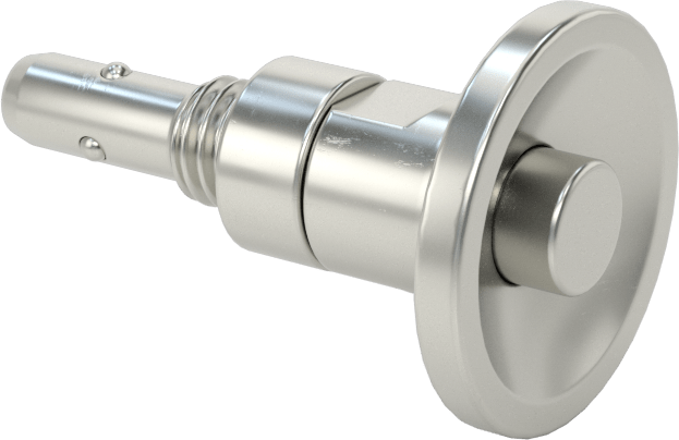 Kör Delikler için Hızlı Açma Pimi, Gömme Basma Düğmesi, 6 mm Çap — 6 mm, Carbon Steel, Steel, Yaylı Bilye