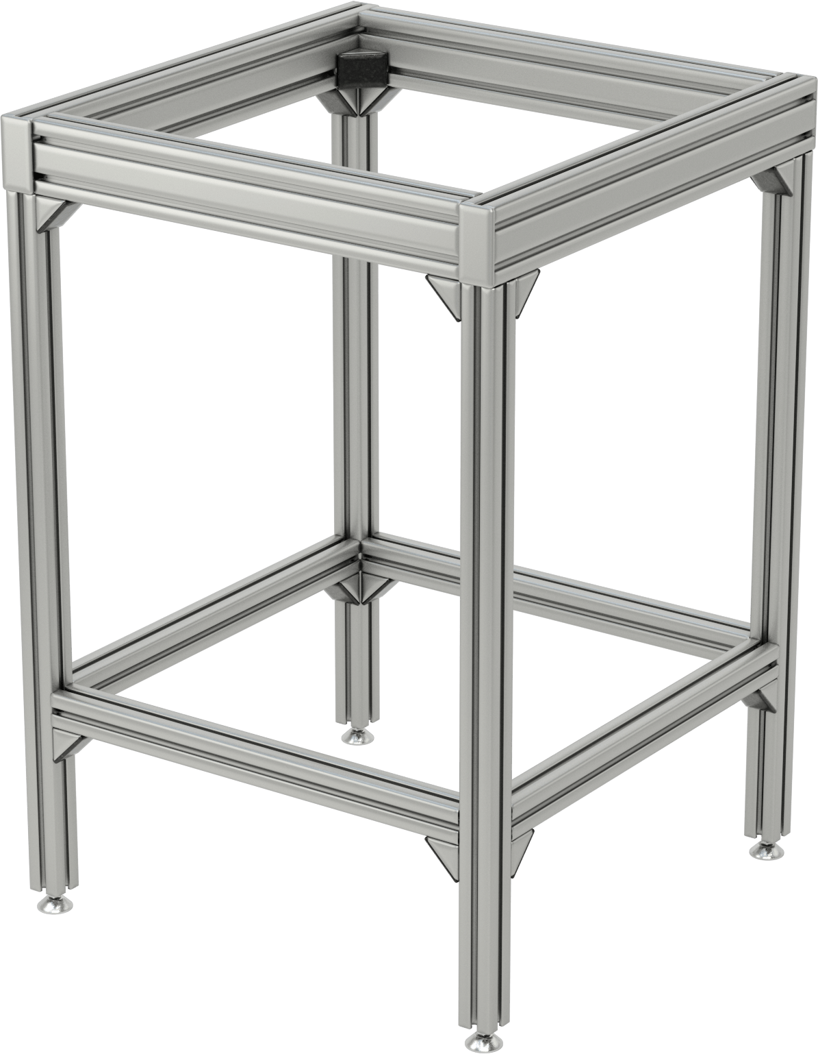 T-Yivli Çerçeve Tabanı, 40 mm Yükseklik x 80 mm Genişlik Tek Ray, 24" Uzunluk x 24" Genişlik