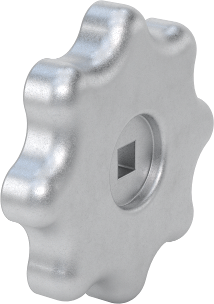 Alüminyum Kare Delikli Topuz, 2-1/2" Baş Çapı, 1/4" Genişliğinde x 3/8" Derinliğinde Delik