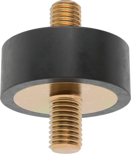 Neopren Titreşim Sönümleyici Sandviç Montaj, M10 x 1.5 mm Çinko Kaplı Çelik Saplama ile, 375 lbs. Kapasite