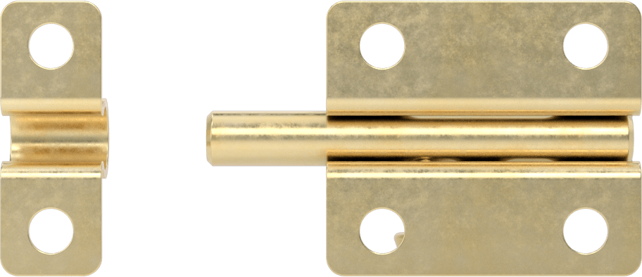 Kaldır-Bırak Namlu Kayar Cıvata Mandalı, Pirinç Kaplamalı Çelik, 1-3/4" Genişlik x 1-1/2" Yükseklik