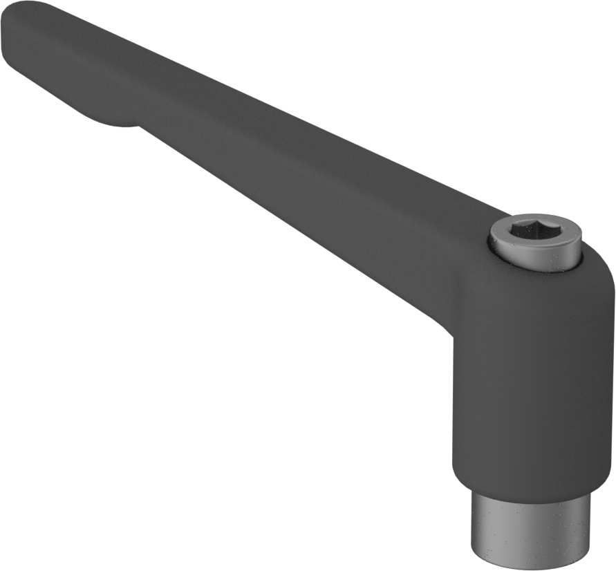 Naylon Ayarlanabilir Tutamak, 3/8"-16 Dişli Delikli, 2-1/8" Çıkıntı — 3⁄8"-16, Dişli Delik, 3 1⁄8"