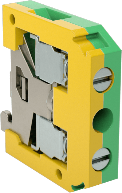 Modüler DIN-Ray Montajlı Klemens, Mini, Topraklama — Screw-Clamp Terminal, Terminal, DIN Rail, 22, 20, 18, 16, 14, 12