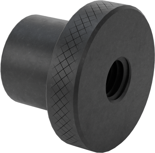 Çelik tırtıllı tutma düğmesi, M8 x 1.25 mm Dişli Delikli, 25 mm Çaplı Başlık