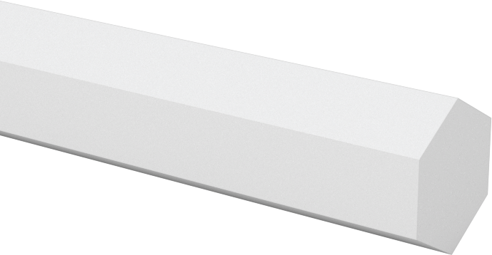 Kimyasallara Dayanıklı Kaygan PTFE Altıgen Çubuk, 1/4" Genişlik